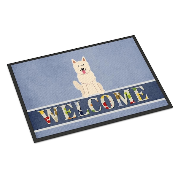 Carolines Treasures 18 x 27 in. White German Shepherd Welcome Indoor or Outdoor Mat BB5626MAT - main
